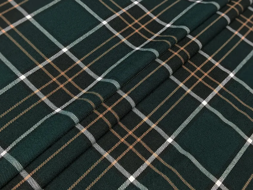 Костюмная клетка 125 мм, темно-зеленый - фото 1 - интернет-магазин tkani-atlas.com.ua