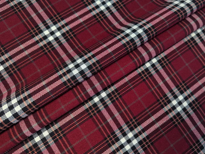 Костюмна клітинка 125 мм, бордо - фото 1 - інтернет-магазин tkani-atlas.com.ua