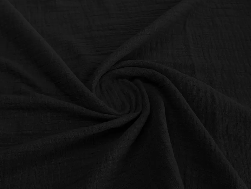 Муслін слаб двошаровий, чорний - фото 1 - інтернет-магазин tkani-atlas.com.ua