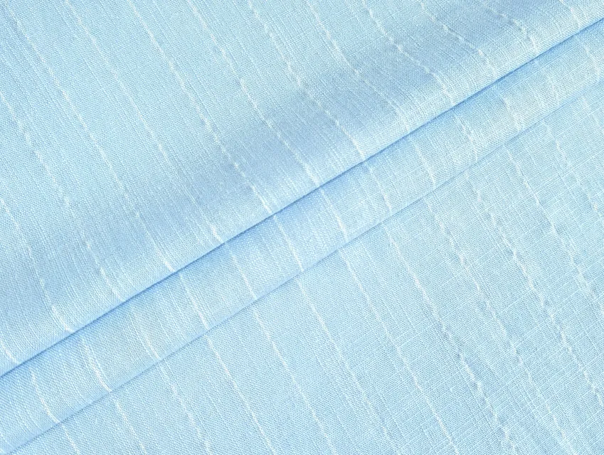 Льон віскоза слаб смужка 20 мм, блакитний - фото 1 - інтернет-магазин tkani-atlas.com.ua