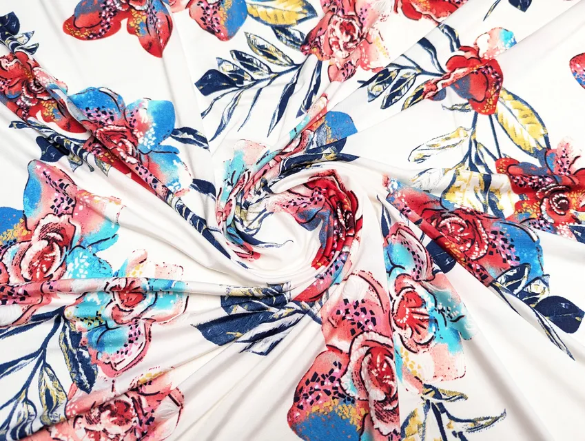 Масло лакр квіточки на гілочці, червоний на молочному - фото 1 - інтернет-магазин tkani-atlas.com.ua