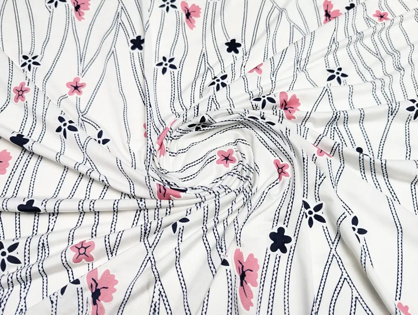 Масло лакр квіти на смужці, молочний - фото 1 - інтернет-магазин tkani-atlas.com.ua