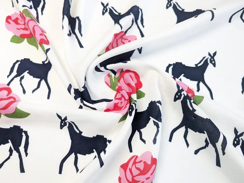 Штапель микс орнаментов, молочный - фото 1 - интернет-магазин tkani-atlas.com.ua