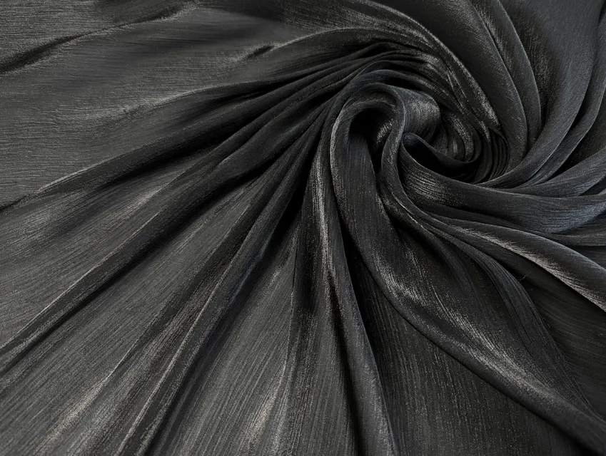 Органза с блеском жатка, черный - фото 1 - интернет-магазин tkani-atlas.com.ua