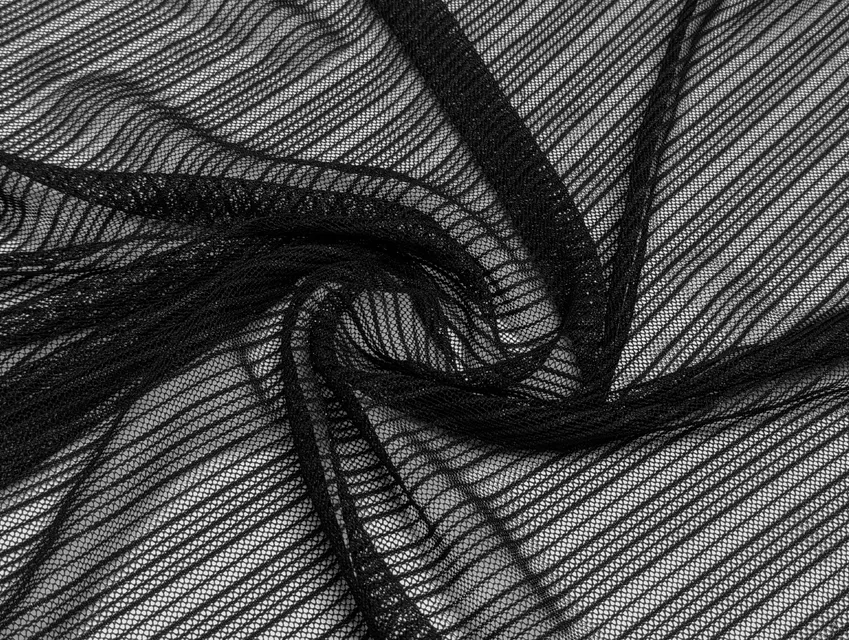 Сітка з блиском смужка, чорний - фото 1 - інтернет-магазин tkani-atlas.com.ua