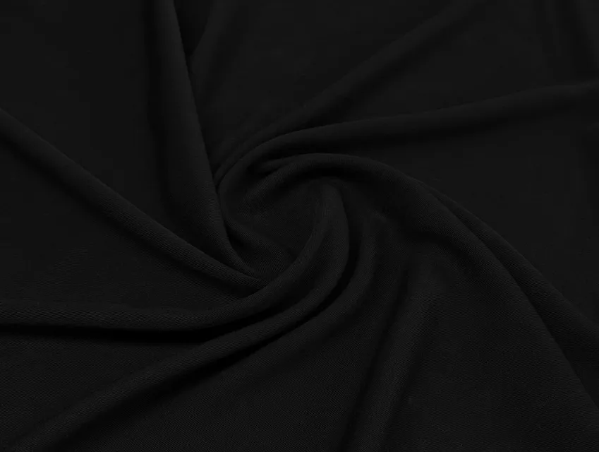 Штапель твил, черный - фото 1 - интернет-магазин tkani-atlas.com.ua
