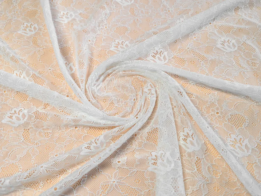 Кружево Венеция цветочный сад, молочный - фото 1 - интернет-магазин tkani-atlas.com.ua