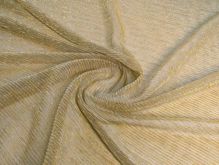 Сітка гофре з люрексом, золото - фото 1 - інтернет-магазин tkani-atlas.com.ua