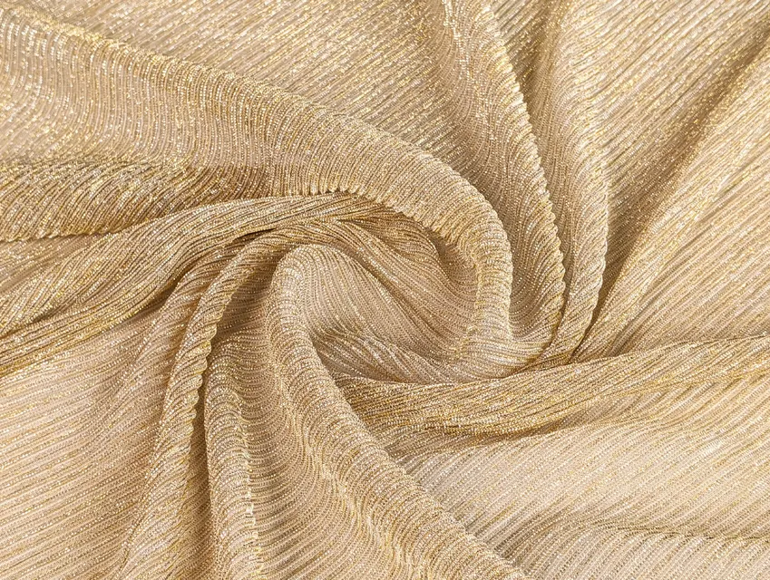 Сетка гофре с люрексом, желтое золото - фото 1 - интернет-магазин tkani-atlas.com.ua