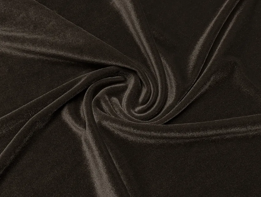 Бархат стрейч Венеция, шоколадный - фото 1 - интернет-магазин tkani-atlas.com.ua