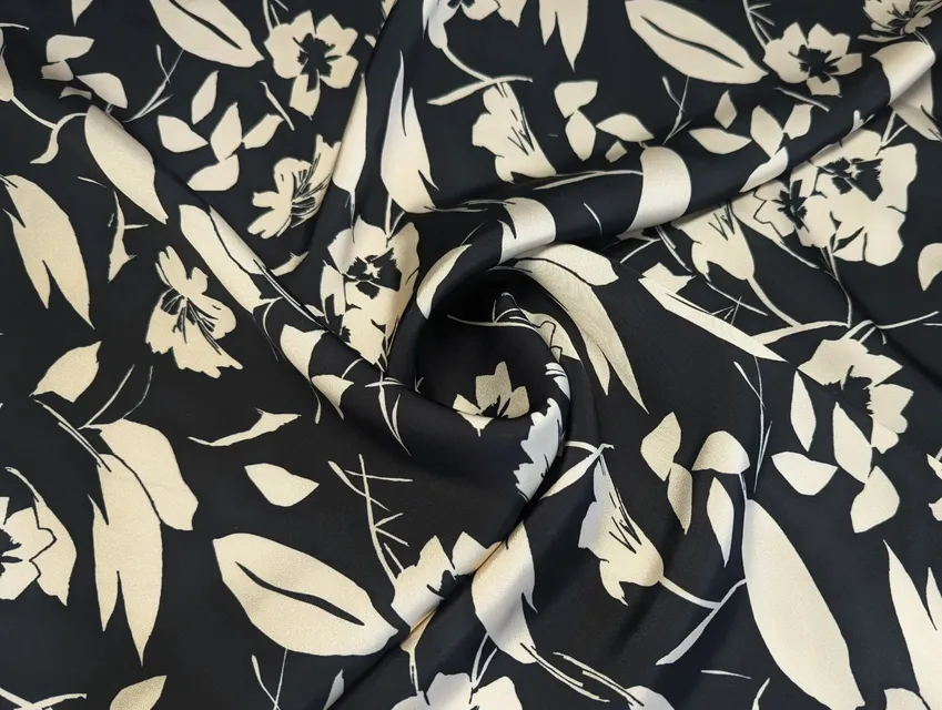 Армани Париж цветочный сад, кремовый с черным - фото 1 - интернет-магазин tkani-atlas.com.ua