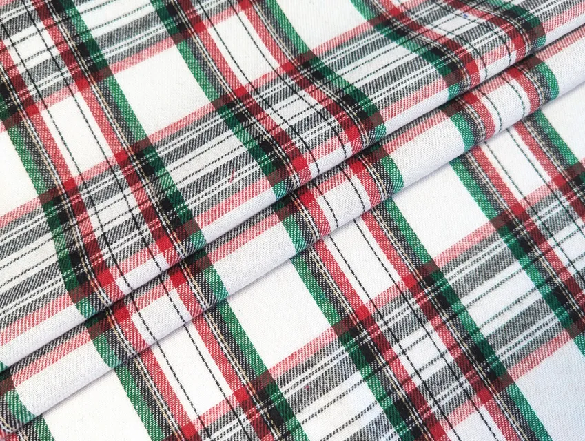 Котон сорочковий клітинка 85 мм, червоний на молочному - фото 1 - інтернет-магазин tkani-atlas.com.ua