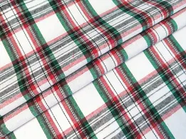 Котон сорочковий клітинка 85 мм, червоний на молочному - інтернет-магазин tkani-atlas.com.ua
