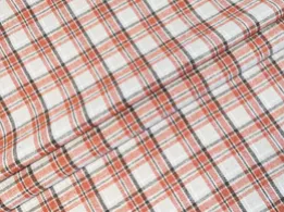 Котон сорочковий клітинка 40 мм, бежевий з помаранчевим - інтернет-магазин tkani-atlas.com.ua