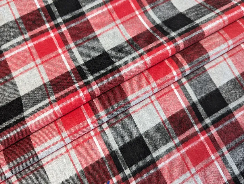 Коттон рубашечный клетка 110 мм, красный с серым - фото 1 - интернет-магазин tkani-atlas.com.ua