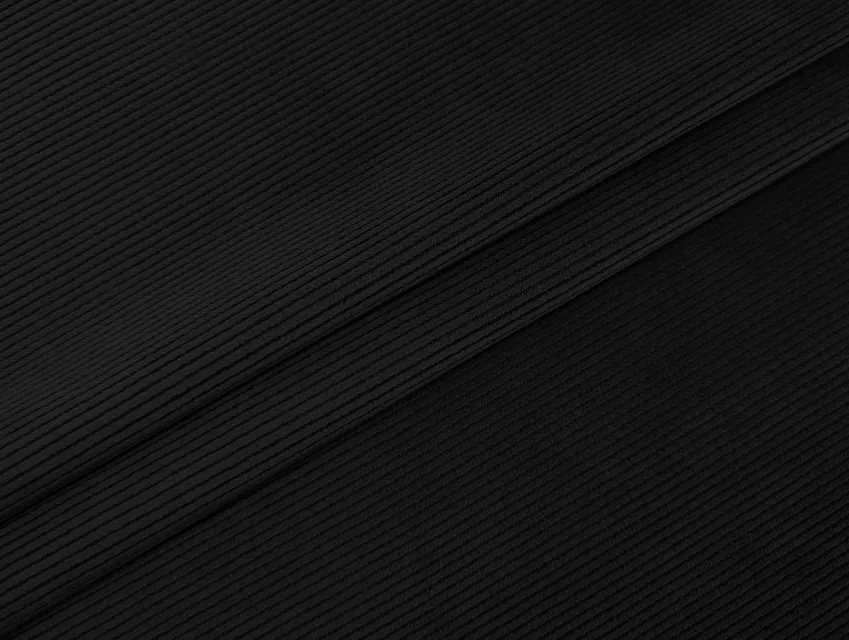 Трикотаж вельвет на флисе, черный - фото 1 - интернет-магазин tkani-atlas.com.ua