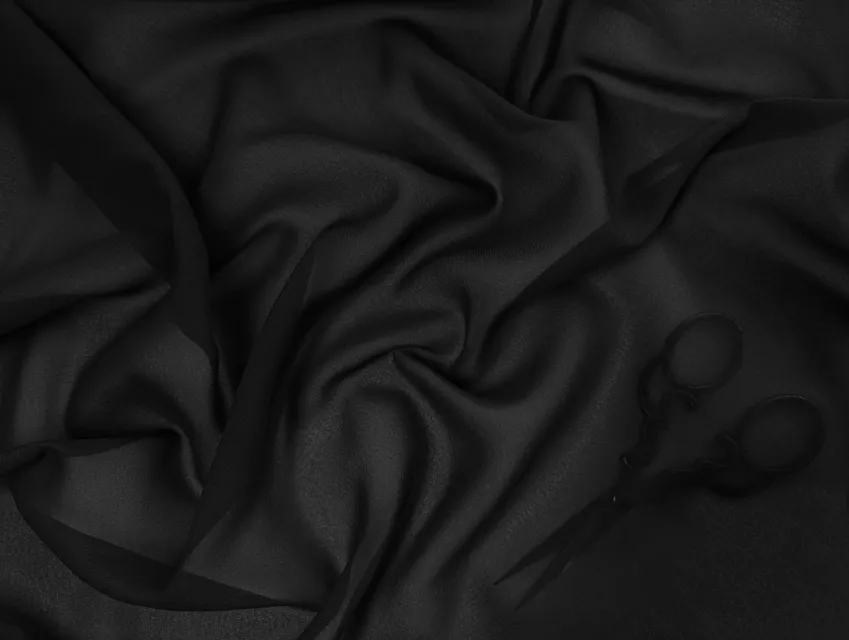 Шифон Винди, черный - фото 1 - интернет-магазин tkani-atlas.com.ua