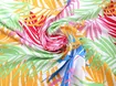 Штапель шелковистый листья папоротника, салатовый с розовым (отрез 1,2 м) - интернет-магазин tkani-atlas.com.ua