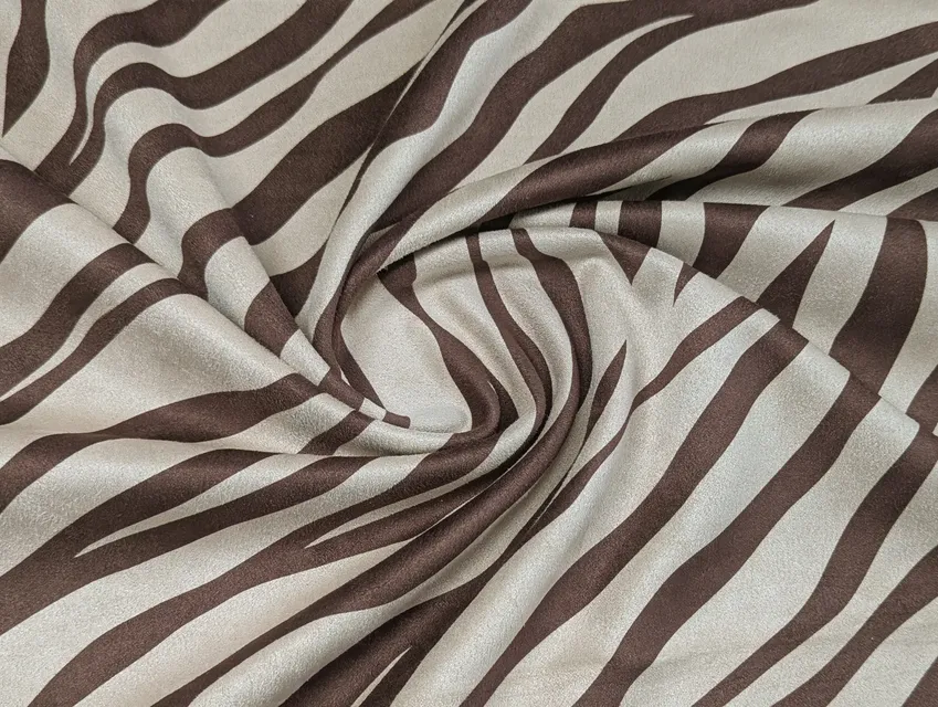 Замша принтована сафарі, коричневий на бежевому - фото 1 - інтернет-магазин tkani-atlas.com.ua