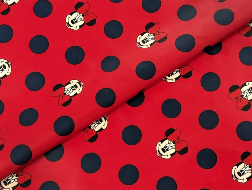 Плащевка Лаке мики маусы, красный - фото 1 - интернет-магазин tkani-atlas.com.ua