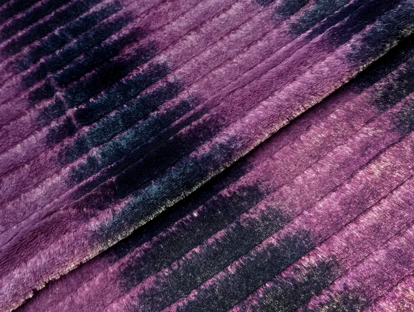 Мех принт полоска, фиолетово-черный (отрез 2 м) - фото 1 - интернет-магазин tkani-atlas.com.ua