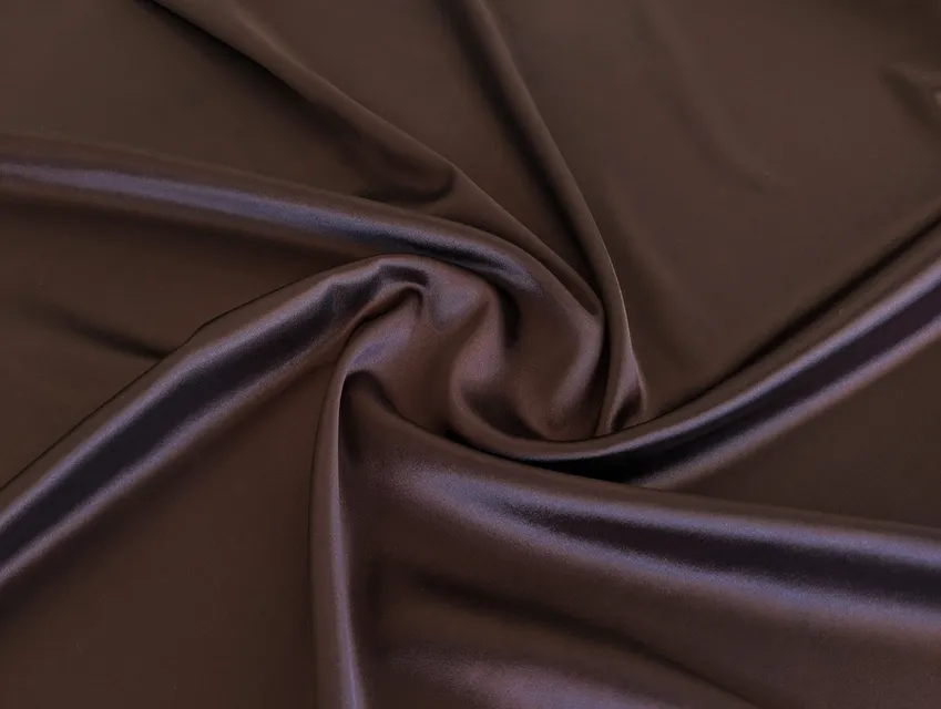 Атлас тонкий, темний шоколад - фото 1 - інтернет-магазин tkani-atlas.com.ua