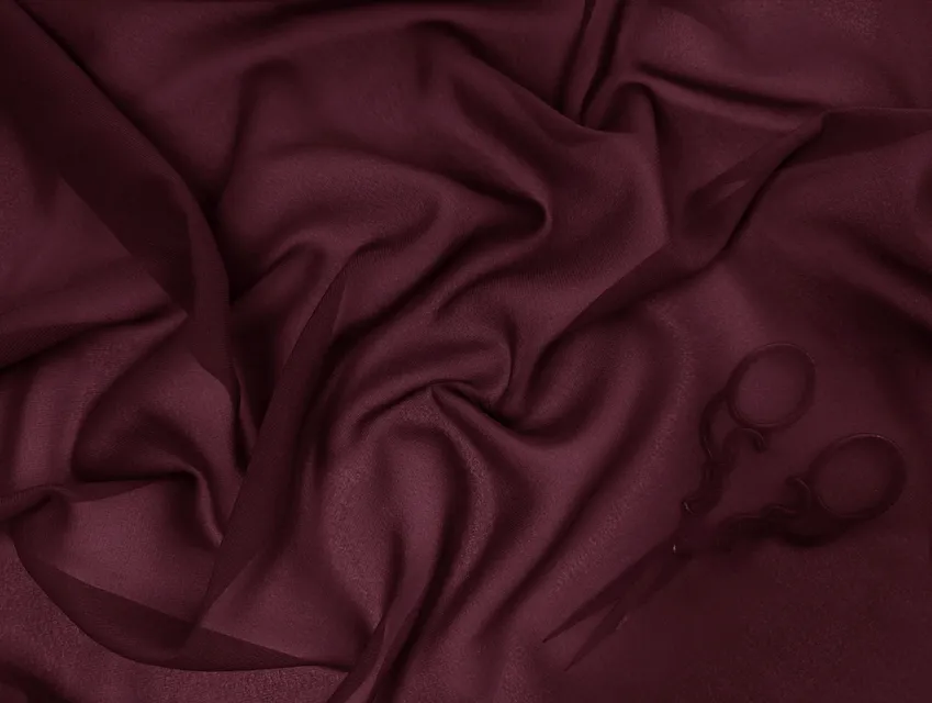 Шифон Вінді, винний (відріз 0,8 м) - фото 1 - інтернет-магазин tkani-atlas.com.ua