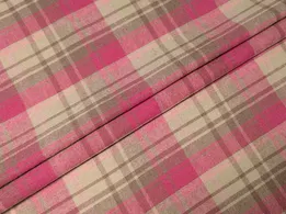 Котон сорочковий клітинка 115 мм, рожевий на білому - інтернет-магазин tkani-atlas.com.ua