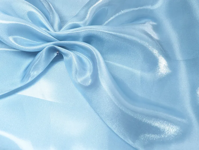 Органза матовая (воск), голубой - фото 1 - интернет-магазин tkani-atlas.com.ua