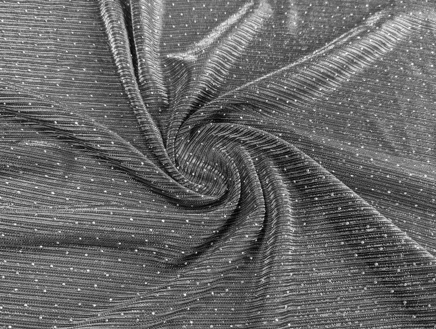 Сітка зі стразами смужка, срібло на чорному - фото 1 - інтернет-магазин tkani-atlas.com.ua