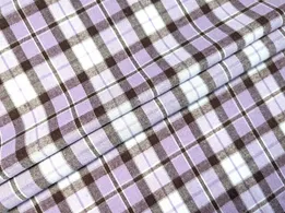 Котон сорочковий клітка 95 мм, коричневий з бузковим - інтернет-магазин tkani-atlas.com.ua