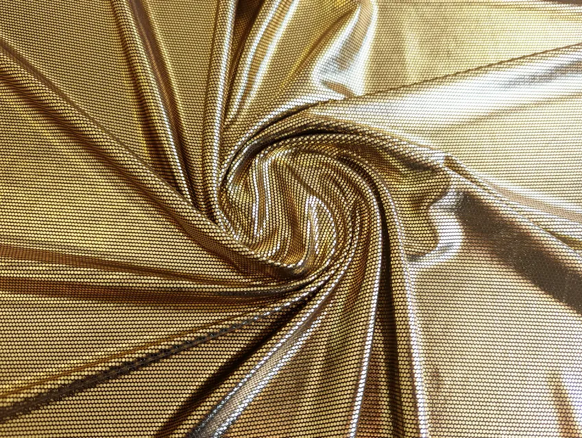 Трикотаж масло нарядне лазер, золото на чорному - фото 1 - інтернет-магазин tkani-atlas.com.ua