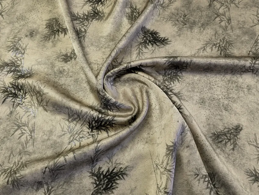 Армані Париж фойл гілочки бамбука, сіро-бежевий - фото 1 - інтернет-магазин tkani-atlas.com.ua