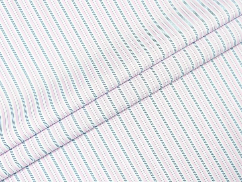 Рубашечный поплин полоска 13 мм, розовый на белом - фото 1 - интернет-магазин tkani-atlas.com.ua