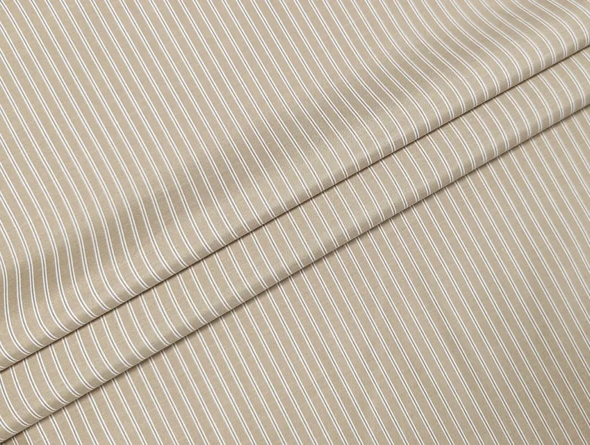 Рубашечный поплин полоска 7 мм, темно-бежевый - фото 1 - интернет-магазин tkani-atlas.com.ua