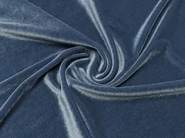 Оксамит стрейч Венеція, джинсовий блакитний (відріз 0,9 м) - інтернет-магазин tkani-atlas.com.ua