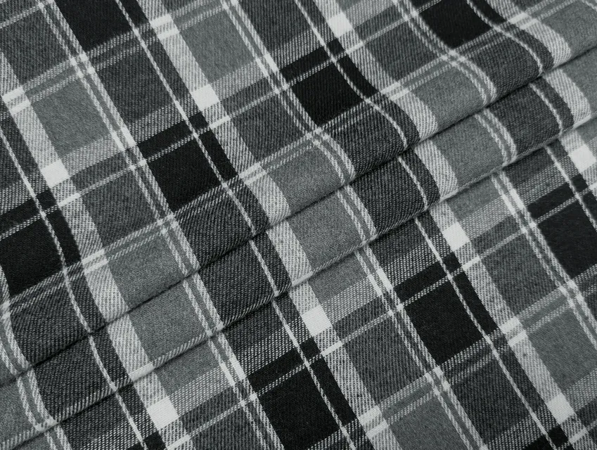 Коттон рубашечный клетка 75 мм, черный на сером - фото 1 - интернет-магазин tkani-atlas.com.ua