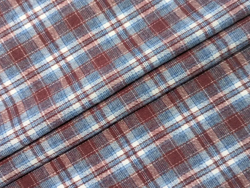 Котон сорочковий клітинка 80 мм, бордово-синій - фото 1 - інтернет-магазин tkani-atlas.com.ua