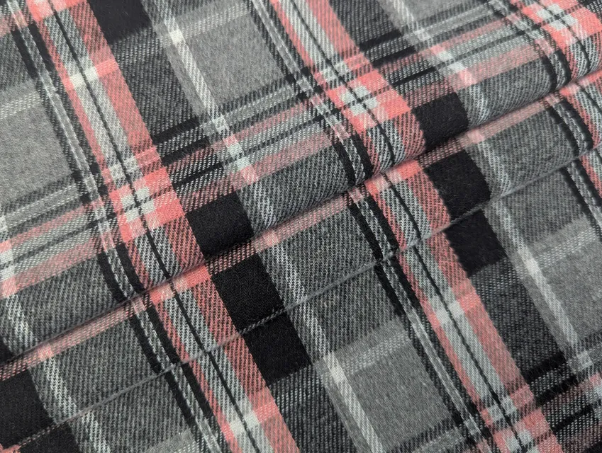 Котон сорочковий клітина 82 мм, рожевий на сірому - фото 1 - інтернет-магазин tkani-atlas.com.ua