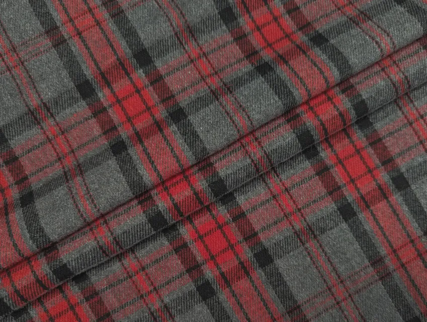 Котон сорочковий клітина 105 мм, червоний на сірому - фото 1 - інтернет-магазин tkani-atlas.com.ua