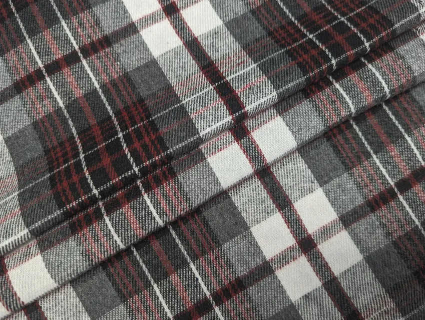 Коттон рубашечный клетка 125 мм, бордово-серый - фото 1 - интернет-магазин tkani-atlas.com.ua