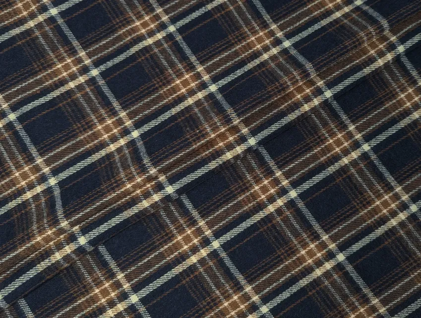 Коттон рубашечный клетка 65 мм, темно-синий с коричневым - фото 1 - интернет-магазин tkani-atlas.com.ua