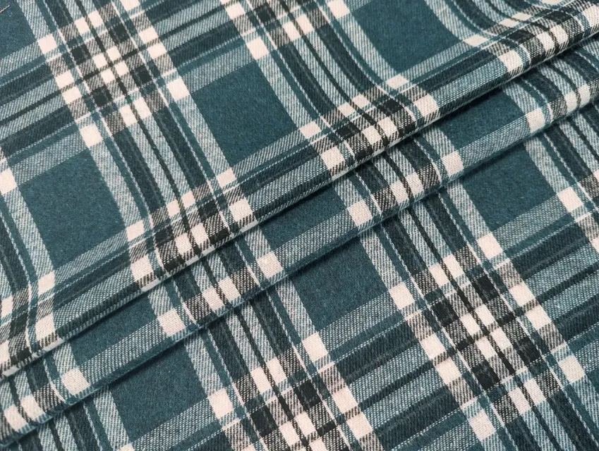 Коттон рубашечный клетка 117 мм, синий с молочным - фото 1 - интернет-магазин tkani-atlas.com.ua