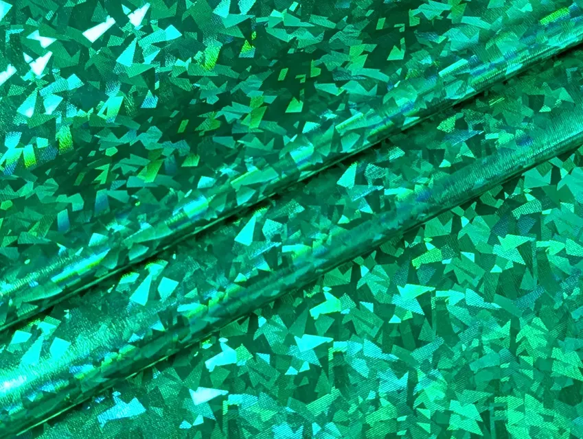 Трикотаж масло нарядне голограма райдужна, зелений на смарагдовому - фото 1 - інтернет-магазин tkani-atlas.com.ua