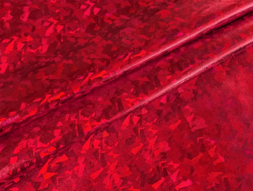 Трикотаж масло нарядное голограмма радужная, красный на красном - фото 1 - интернет-магазин tkani-atlas.com.ua