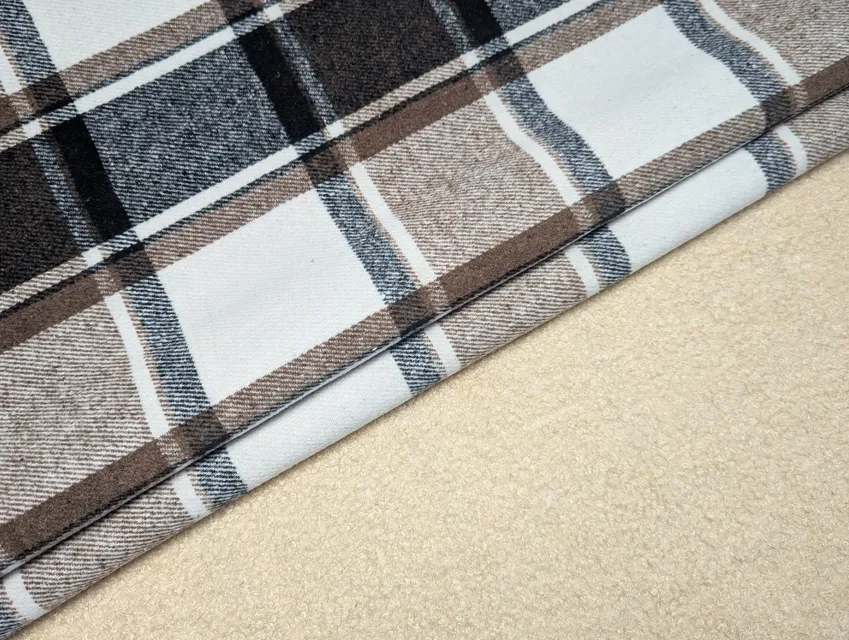 Клітинка Тедді клітина 190 мм, коричневий на молочному - фото 1 - інтернет-магазин tkani-atlas.com.ua