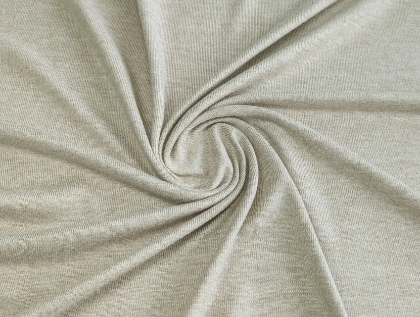 Трикотаж вискоза рубчик меланжевый, бежевый - фото 1 - интернет-магазин tkani-atlas.com.ua