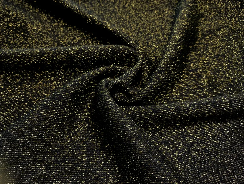 Ангора королевская люрекс, золото на черном (отрез 1,4 м) - фото 1 - интернет-магазин tkani-atlas.com.ua