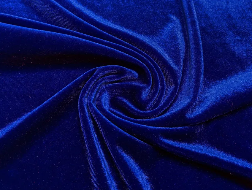 Оксамит стрейч Венеція, електрик (відріз 2,3 м) - фото 1 - інтернет-магазин tkani-atlas.com.ua