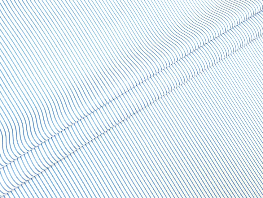 Поликоттон рубашечный полоска 4 мм, голубой с белым - фото 1 - интернет-магазин tkani-atlas.com.ua